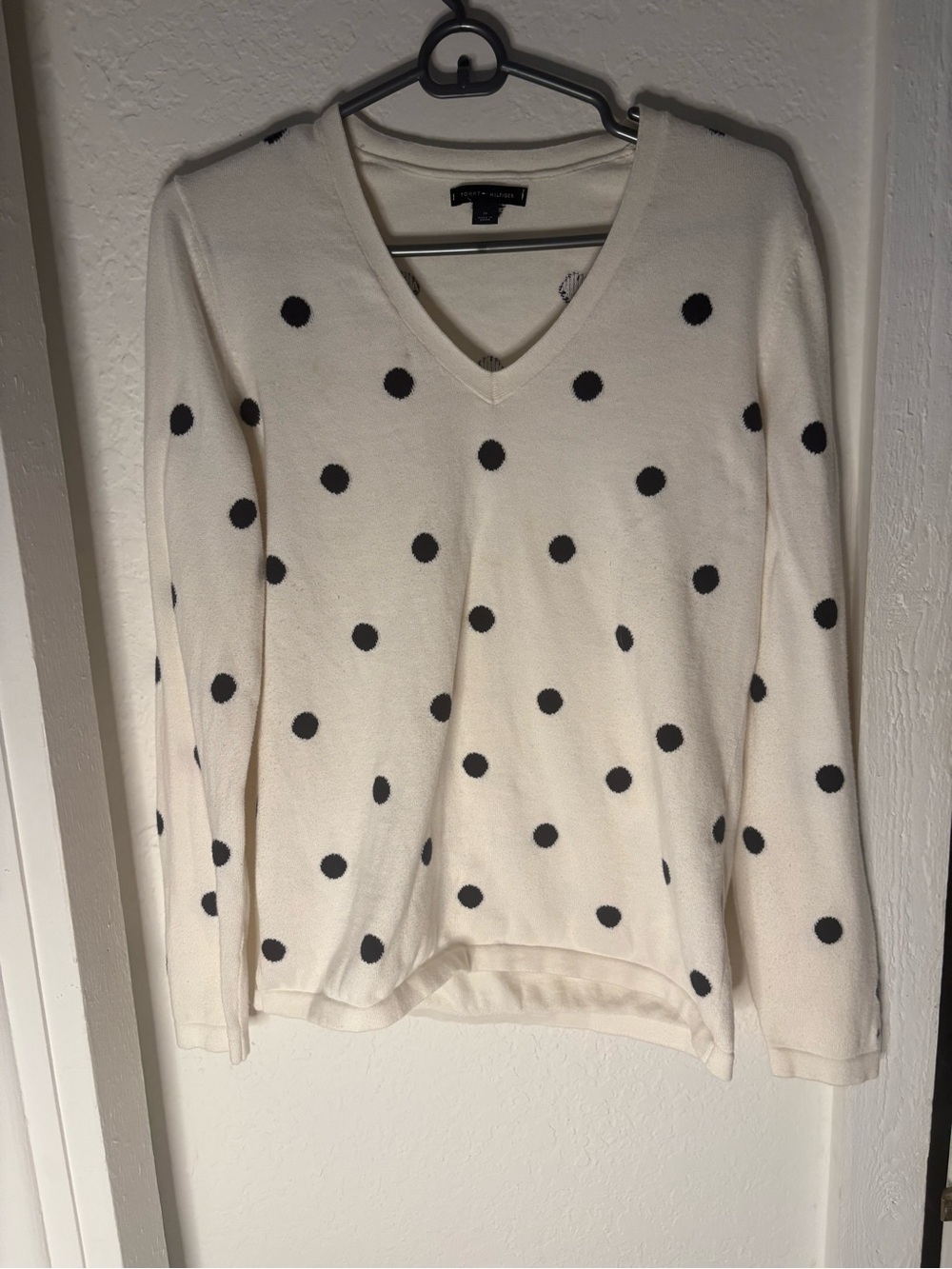 Women’s Cream Polka Dot Sweater